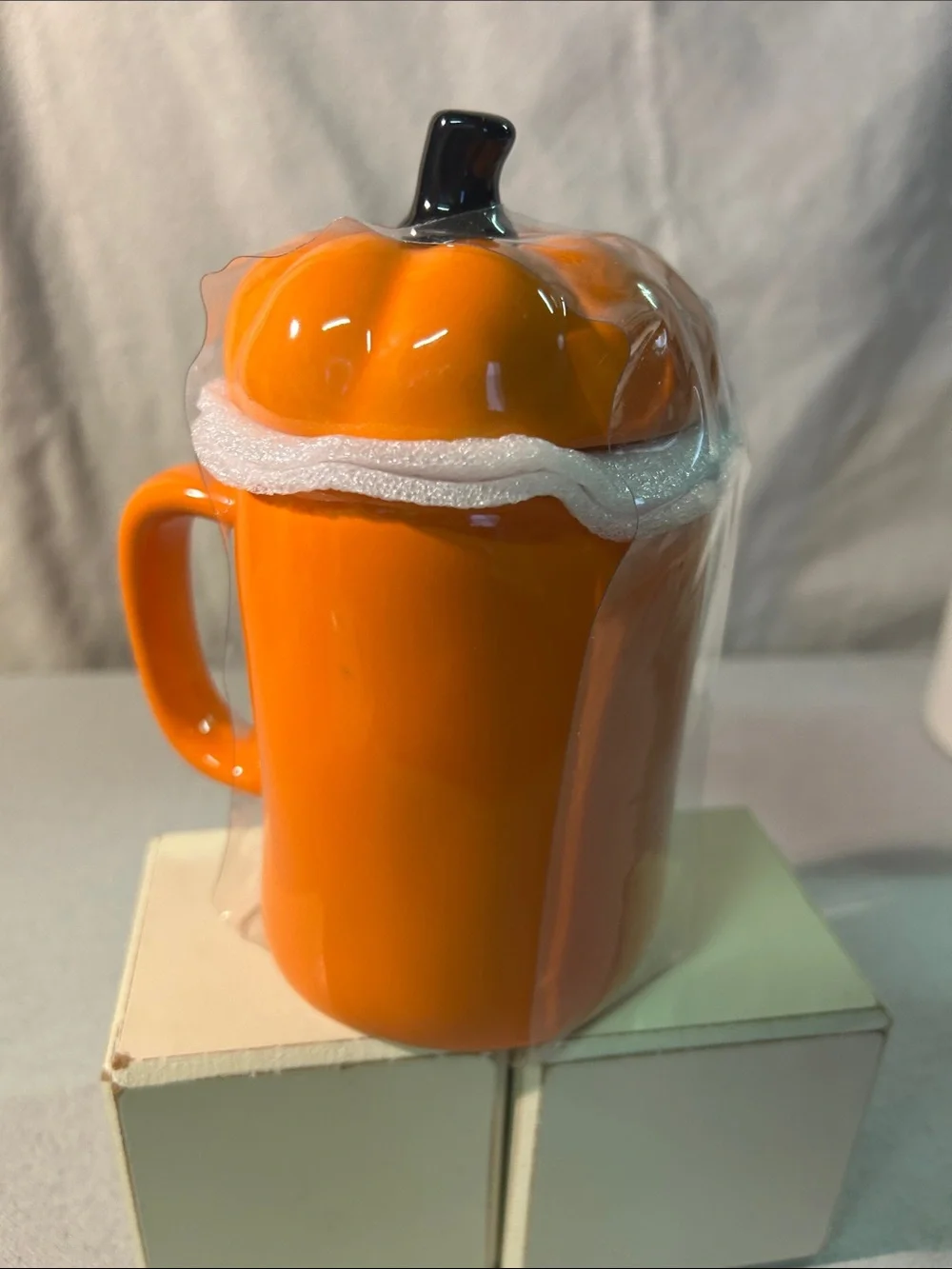 Rae Dunn Orange Pumpkin Mug with Lid